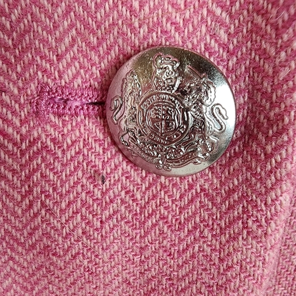 Banana Republic Pink Wool Herringbone Blazer Jacket Elle Woods Size 00P = XXS - Picture 4 of 16